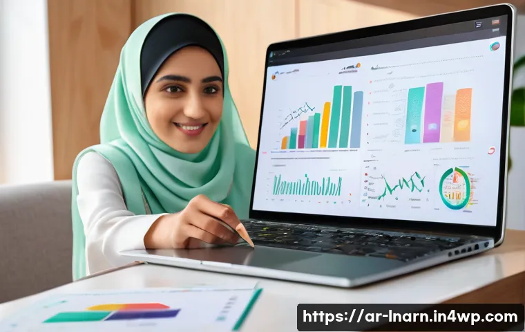 평생교육 플랫폼의 글로벌 트렌드 - A modern, interactive Arabic e-learning platform interface on a sleek laptop screen, showing AI-driv...