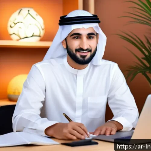 Home 30 국내 평생교육 플랫폼 현황 - A modern virtual classroom setting showcasing an Arab adult learner using advanced AI-powered educat...